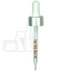 Matte Silver Skirt with White Bulb 20-400 Dropper Assembly with Graduated 91mm Glass Pipette - 1496/case