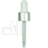 Matte Silver Skirt with White Bulb 18-400 Dropper Assembly with 66mm Glass Bubble Pipette (1564/cs)