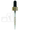 Shiny Gold Skirt with Black Bulb 20-400 Dropper Assembly with Graduated 91mm Glass Pipette (1496/cs)