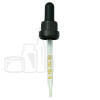 Black Plastic 18-415 Tamper-Evident Dropper Assembly with Graduated 94mm Glass Pipette(1800/cs)