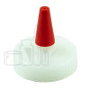 Natural-colored PP 28-400 ribbed skirt yorker spout with red tip(2000/case)