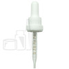 White Plastic 18-415 Tamper-Evident Dropper Assembly with Graduated 77mm Glass Pipette (1400/case)
