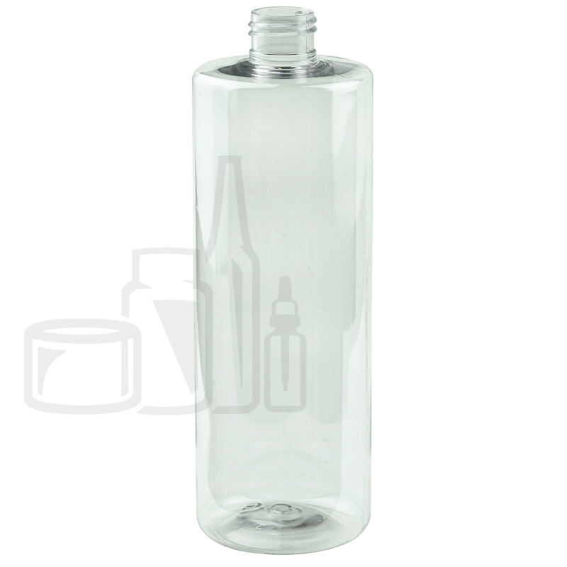 16oz Clear PET Plastic Cylinder Bottle with  28-410 Neck Finish (189/cs)