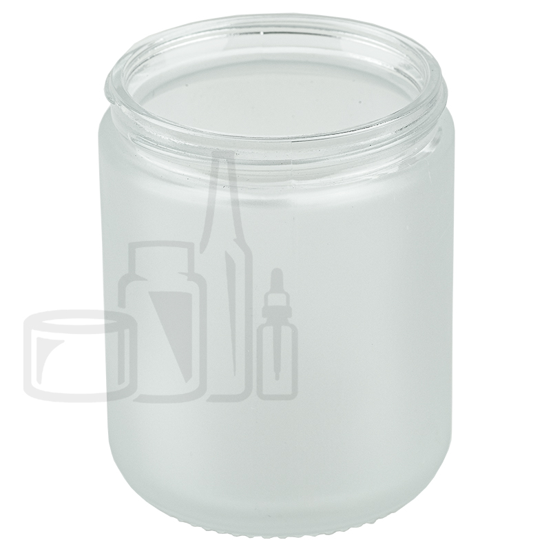 9oz Clear Frosted Glass Straight Sided Jar with 70-400 Neck Finish (72/cs)