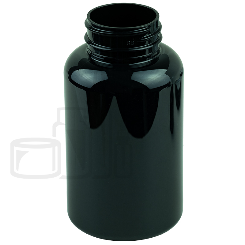200cc Black PET Plastic Packer Bottle 38-400 Neck Finish (260/cs)