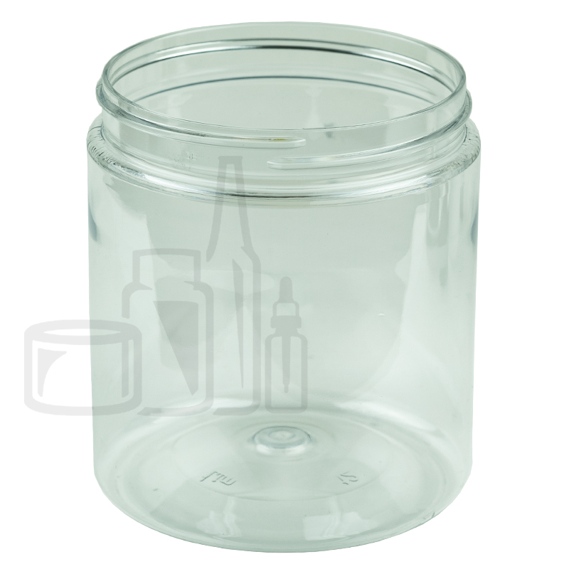 19oz Clear PET Plastic Straight Sided Jar 89-400 Neck Finish (Tray Packs)