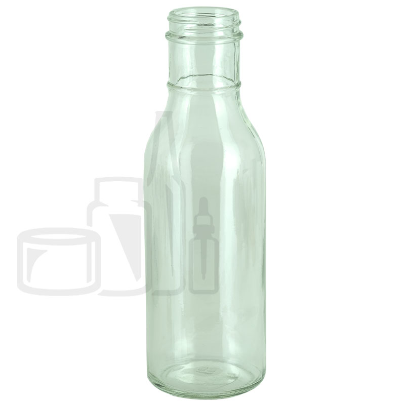 12oz Flint Glass Ring Neck Sauce Bottle with 38-400 Neck Finish