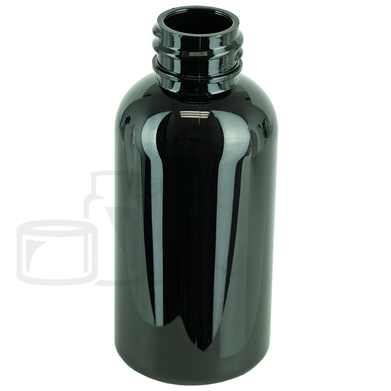 2oz Dark Amber PET Plastic Boston Round Bottle with 20-410 Neck Finish (1,150/case)