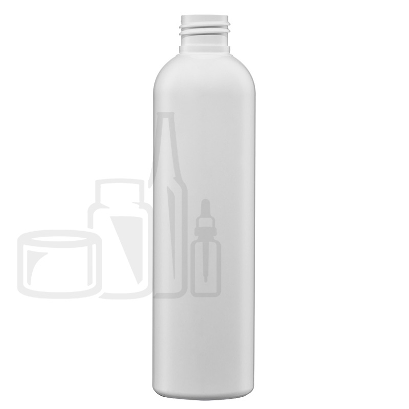 8oz White PET Plastic Bullet Round Bottle with 24-410 Neck Finish (426/cs)