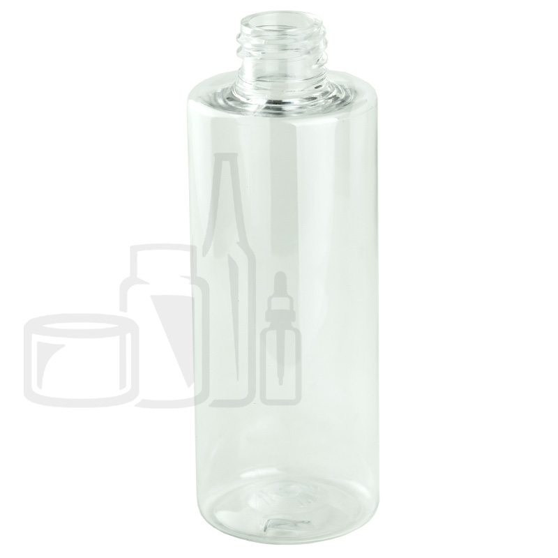 4oz Clear PET Plastic Cylinder Bottle with 20-410 Neck Finish(450/cs)