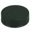 38-400 Black Ribbed Skirt PP Plastic Continuous Thread Lined Closure - FS 5-8 HS SFYP HIS Liner (2800/case)