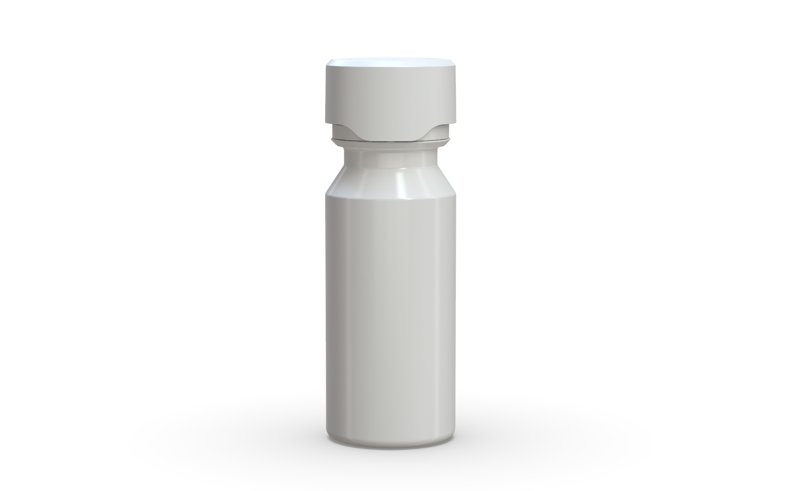 60ML Aviator CR Shot Bottle with Friction Fit Closure & Tamper break-off band (Opaque White Bottle with Opaque White Closure) - 500/case