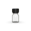 30ML Stubby Aviator CR Shot Bottle with Friction Fit Closure & Tamper break-off band (Clear Natural Bottle with Opaque Black Closure) - 800/case alternate view