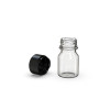 30ML Stubby Aviator CR Shot Bottle with Friction Fit Closure & Tamper break-off band (Clear Natural Bottle with Opaque Black Closure) - 800/case alternate view