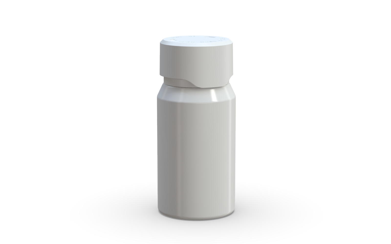 60ML Mini Aviator CR Shot Bottle with Friction Fit Closure & Tamper break-off band (Opaque White Bottle with Opaque White Closure) - 500/case