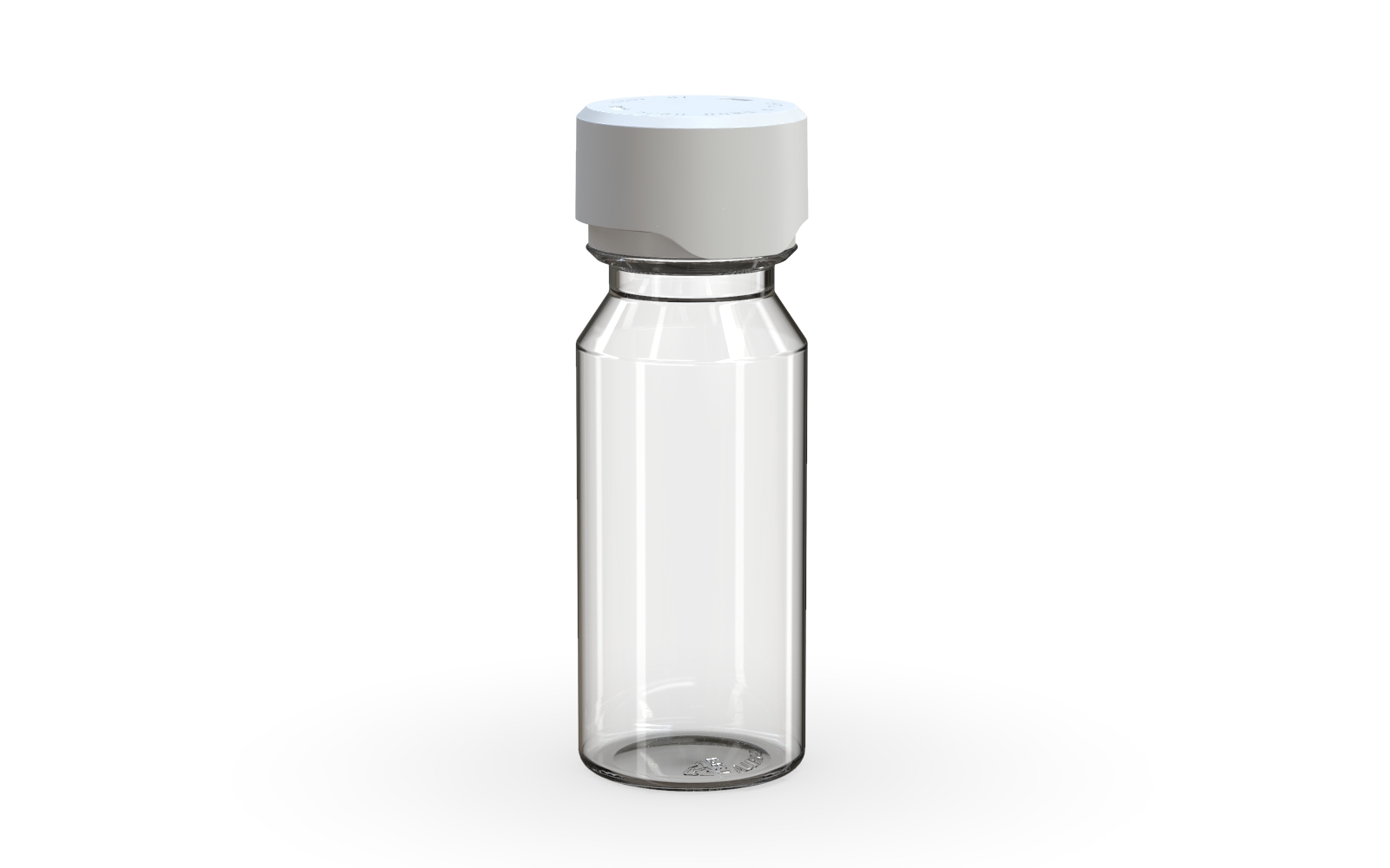 60ML Aviator CR Shot Bottle with Friction Fit Closure & Tamper break-off band (Clear Natural Bottle with Opaque White Closure) - 500/case