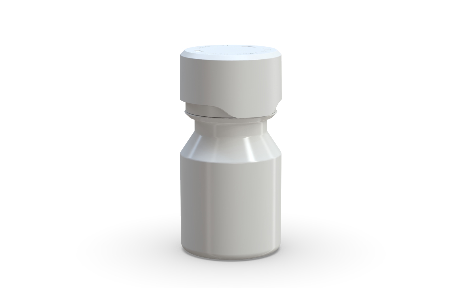 30ML Stubby Aviator CR Shot Bottle with Friction Fit Closure & Tamper break-off band (Opaque White Bottle with Opaque White Closure) - 800/case