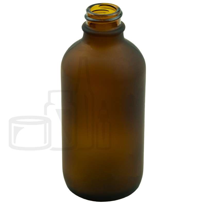 4oz Frosted Amber Glass Boston Round Bottle with 22-400 Neck Finish(128/cs)