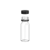 60ML Spiral Shot Bottle w/ Friction Fit Closure & Tamper Break-Off Band (Clear Natural Bottle w/ Opaque Black Closure) - 500/case alternate view